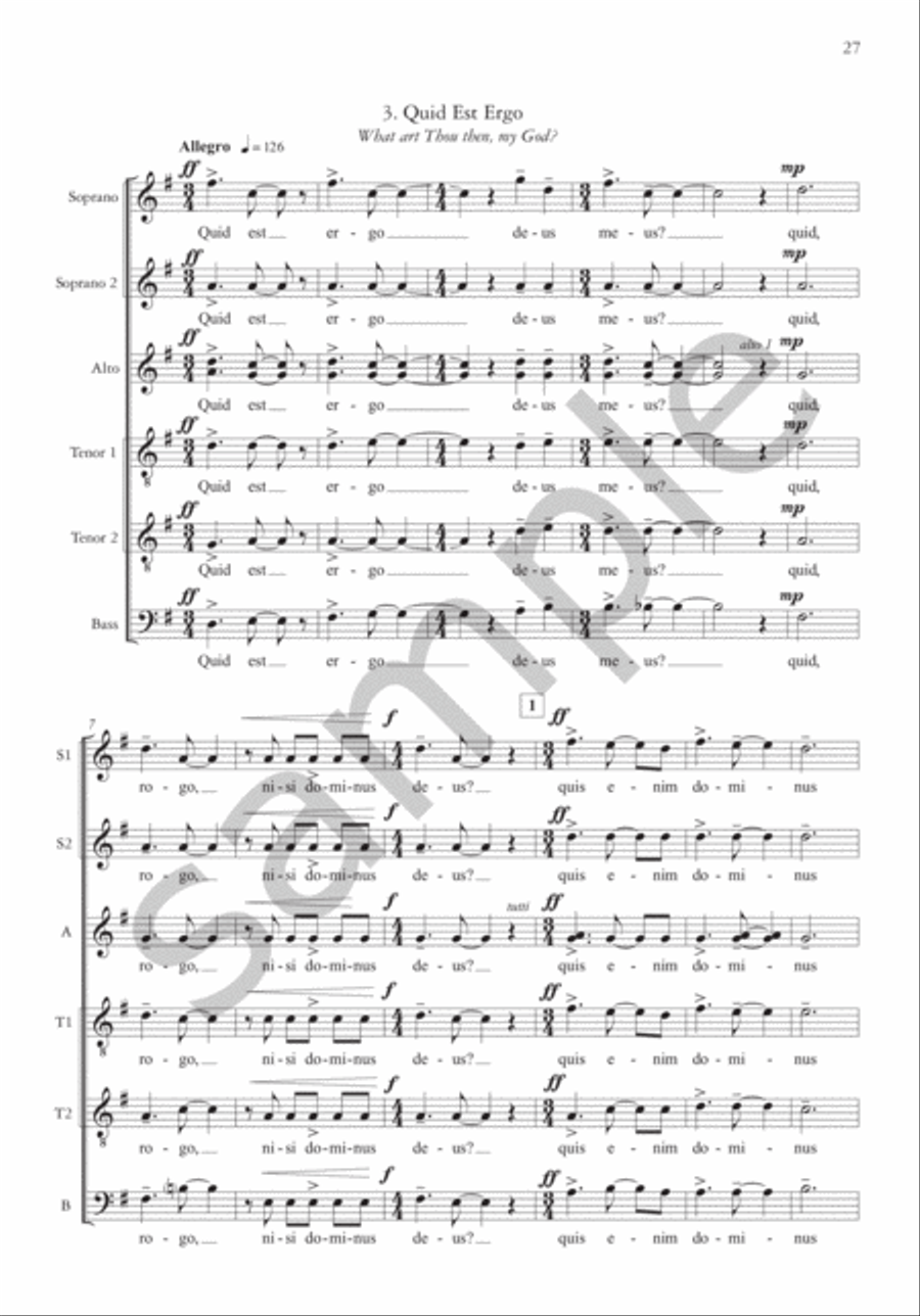 Canti Augustini (Saint Augustine Songs) for SSAATTBB Choir SSAATTBB scores gallery preview page 9