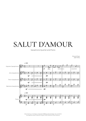 Book cover for Salut D’amour (Saxophone Quartet and Piano) - Edward Elgar