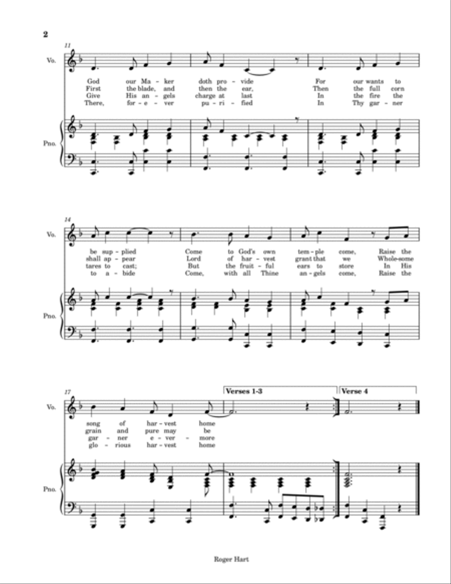 Three Harvest Hymns Voice scores gallery preview page 3