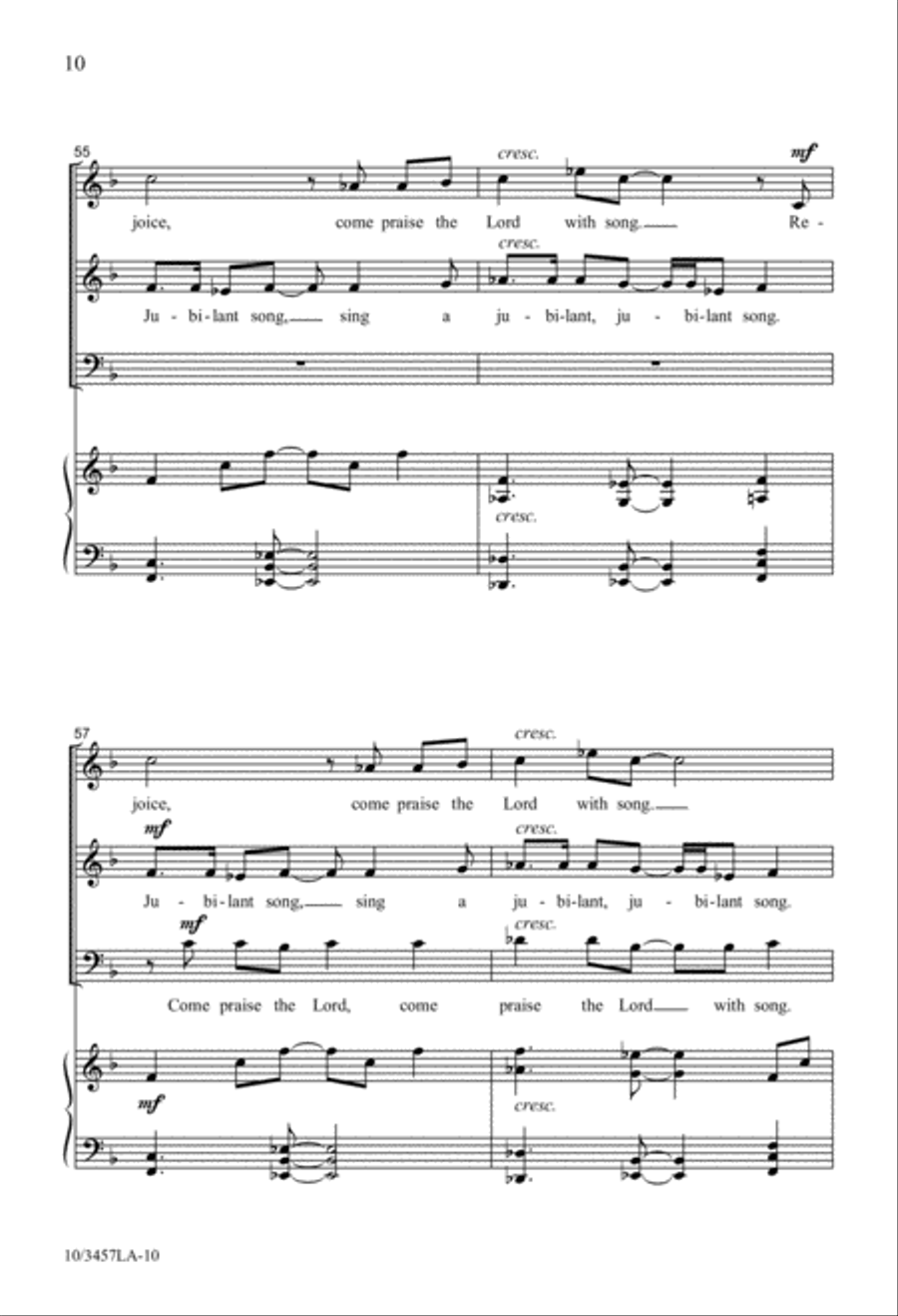 Praise the Lord with Jubilant Song 4-Part scores gallery preview page 10