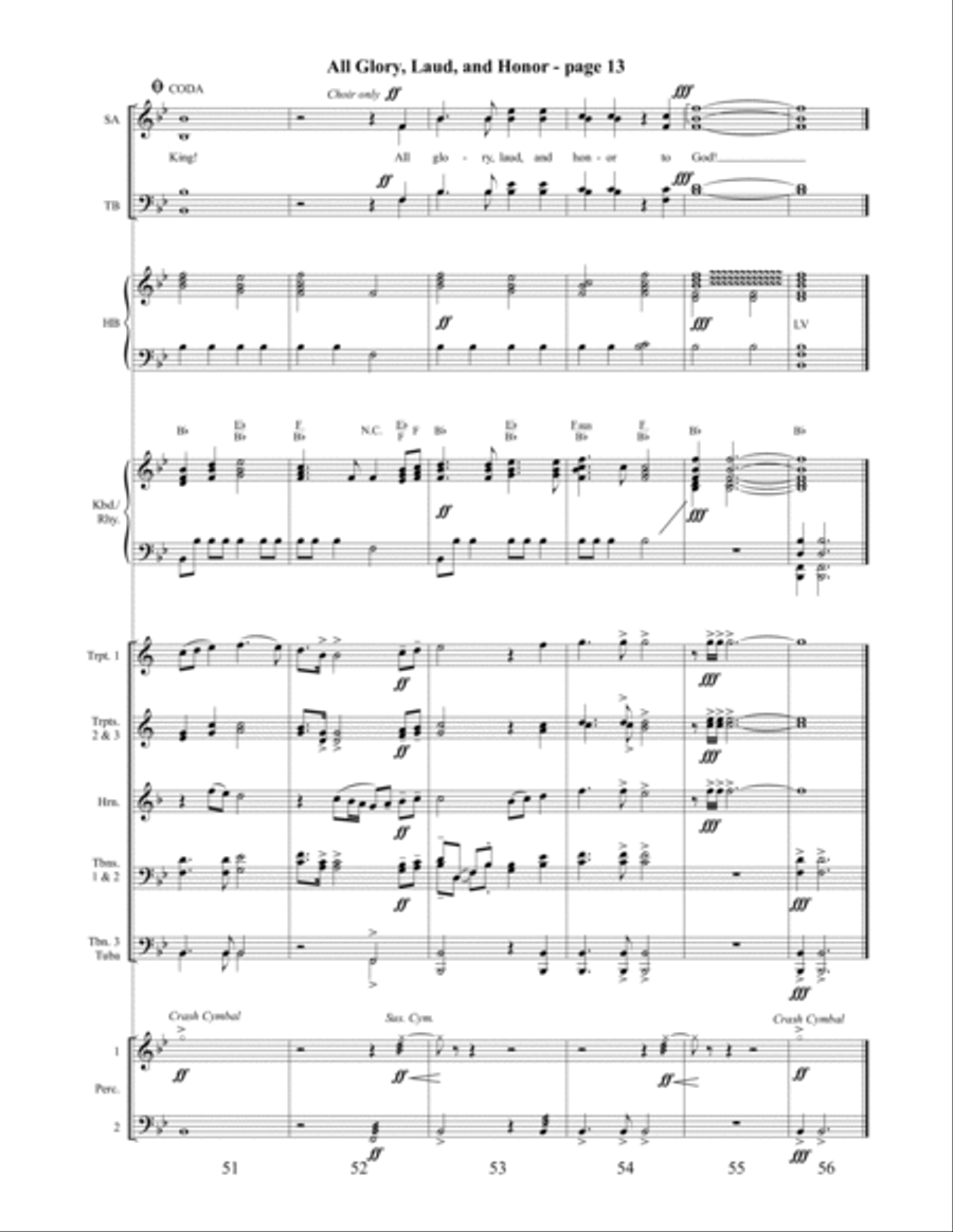 All Glory, Laud, and Honor 4-Part scores gallery preview page 14