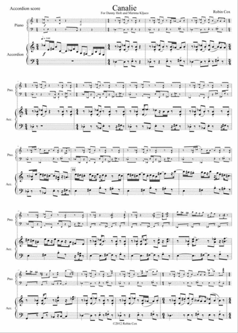 Canalie Piano scores gallery preview page 1