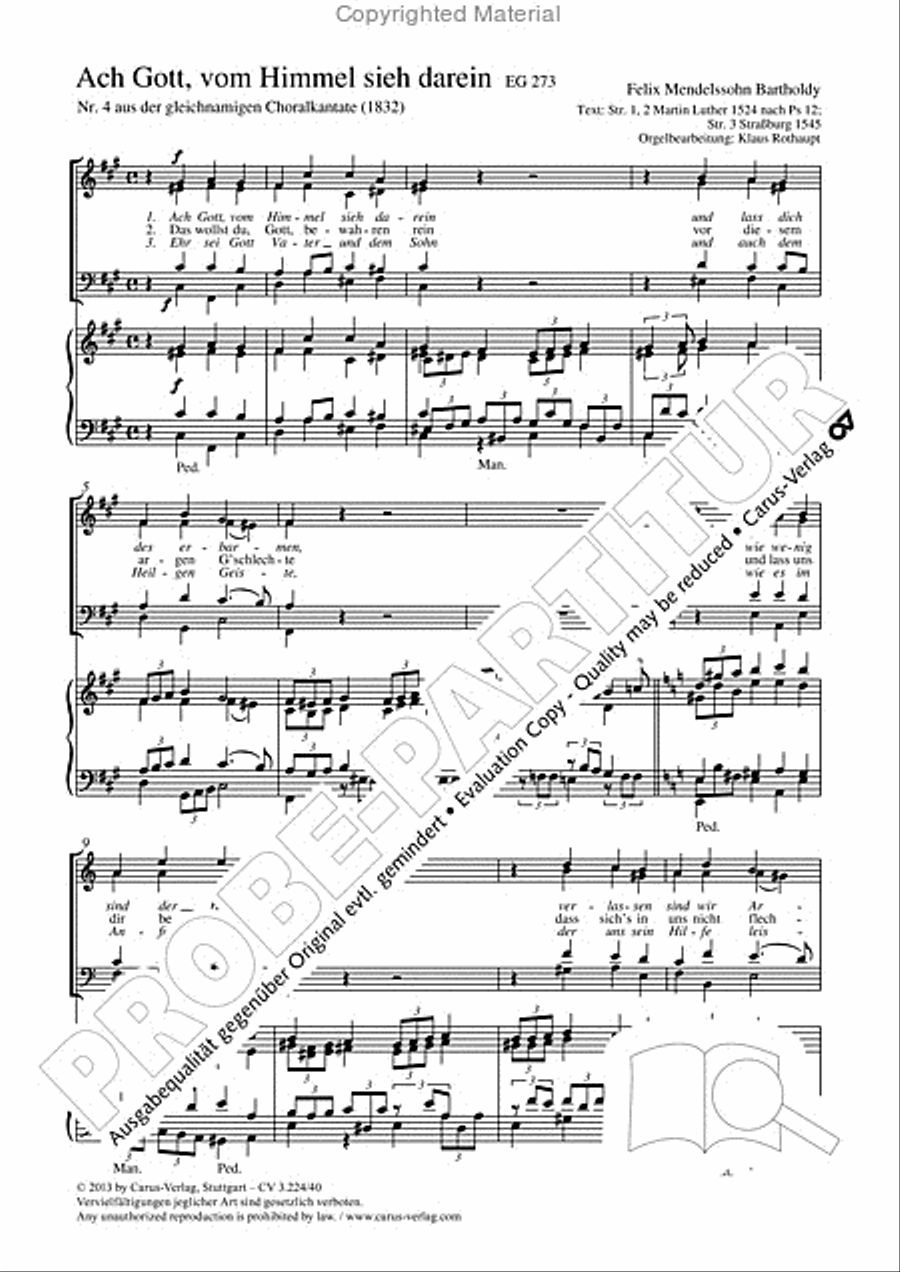 O God, from heaven look on us (Ach Gott, vom Himmel sieh darein) 4-Part scores gallery preview page 2