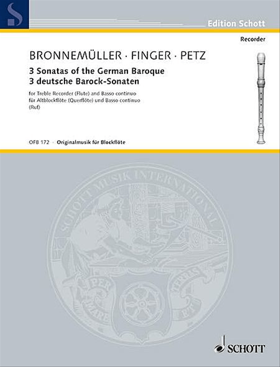 3 Sonatas of the German Baroque Alto Recorder scores gallery preview page 1