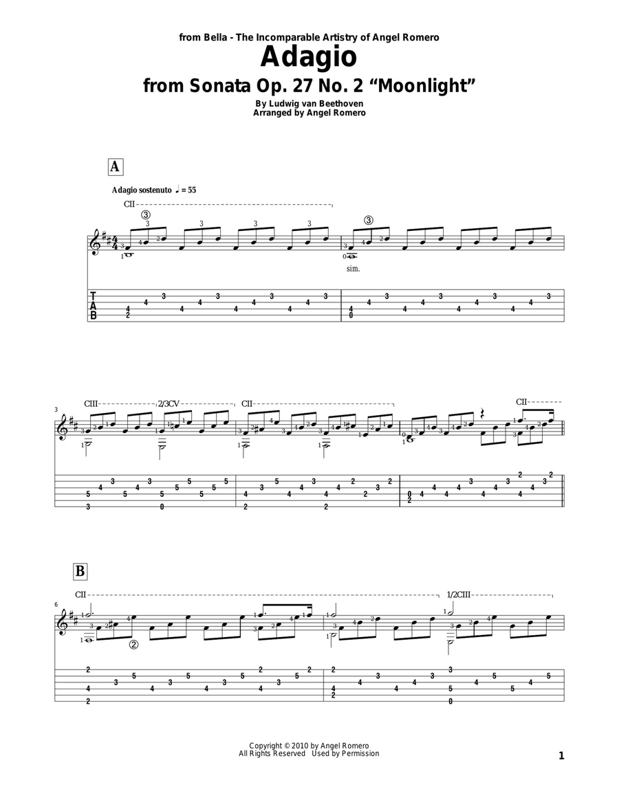 Adagio Acoustic Guitar scores gallery preview page 1