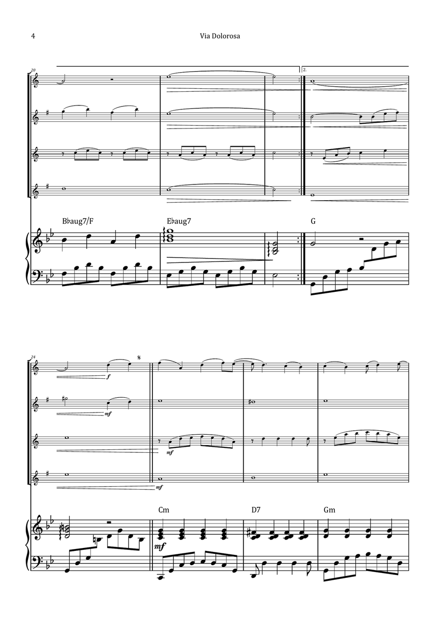 Via Dolorosa Saxophone Quartet scores gallery preview page 4
