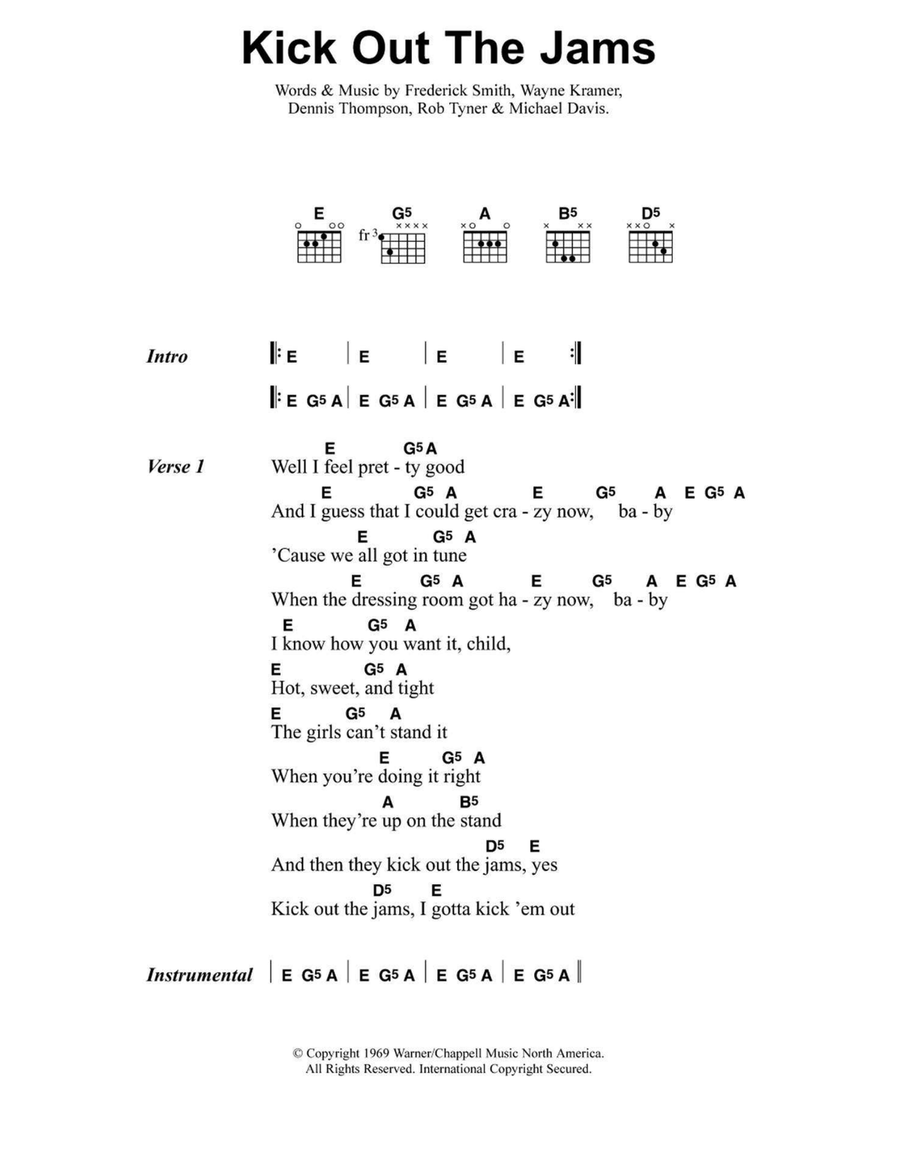 Kick Out The Jams Kick Out The Jams Easy Guitar scores gallery preview page 1