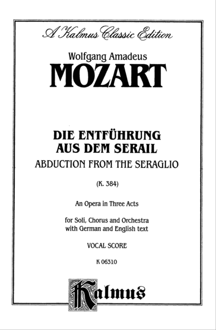 The Abduction from the Seraglio Voice scores gallery preview page 2
