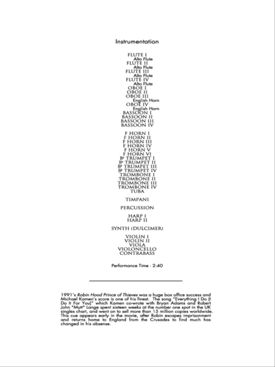 Main Title-prince Of Thieves - Score Only Full Orchestra scores gallery preview page 2