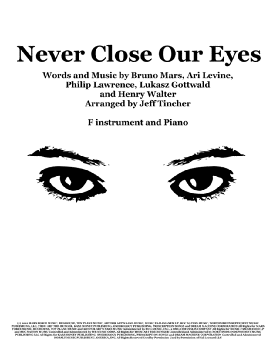 Never Close Our Eyes Never Close Our Eyes Horn scores gallery preview page 1