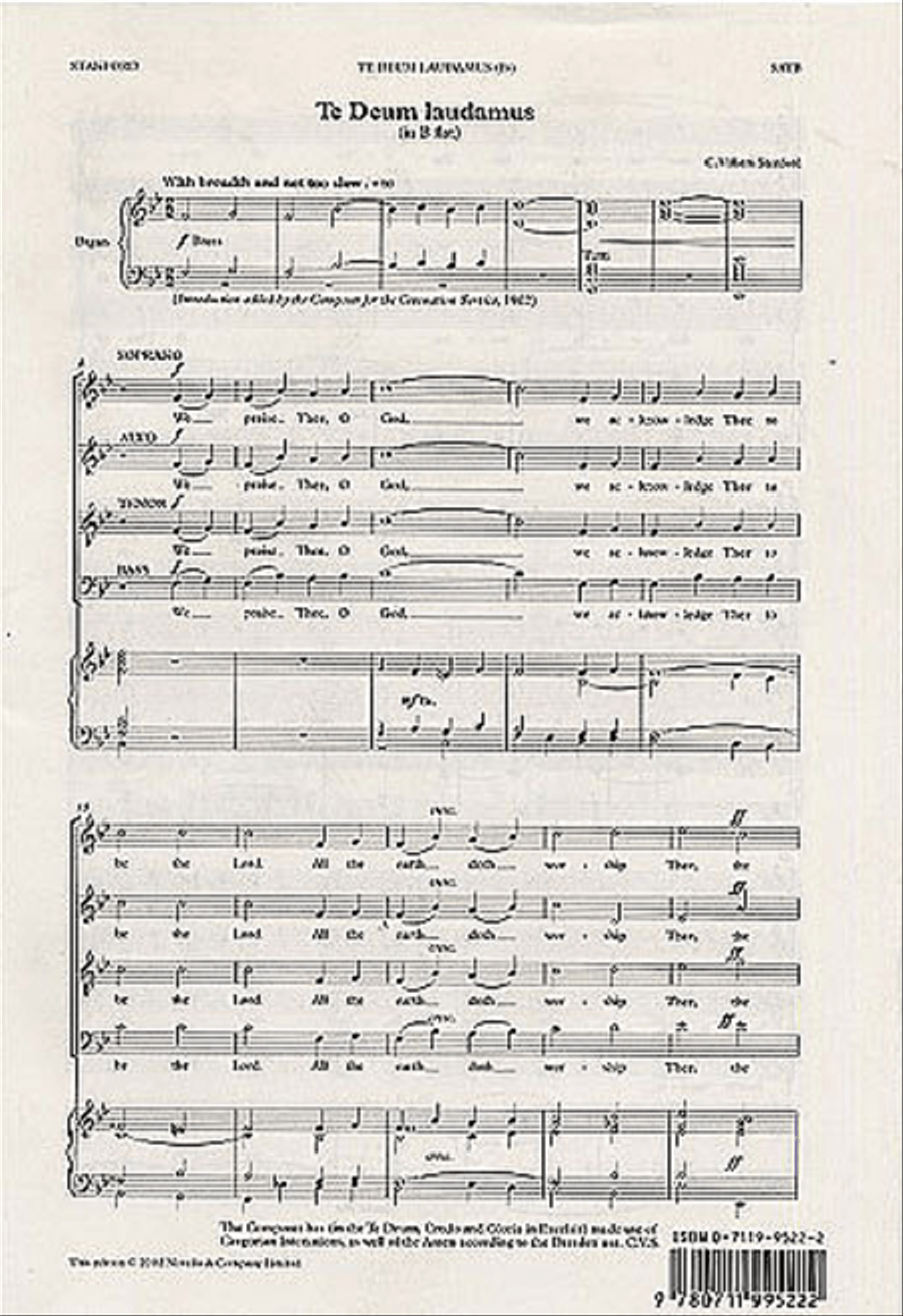 Te Deum Laudamus in B Flat 4-Part scores gallery preview page 1