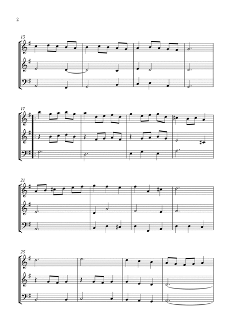 Minuet in G BWV Anh. 114 Woodwind Trio scores gallery preview page 2
