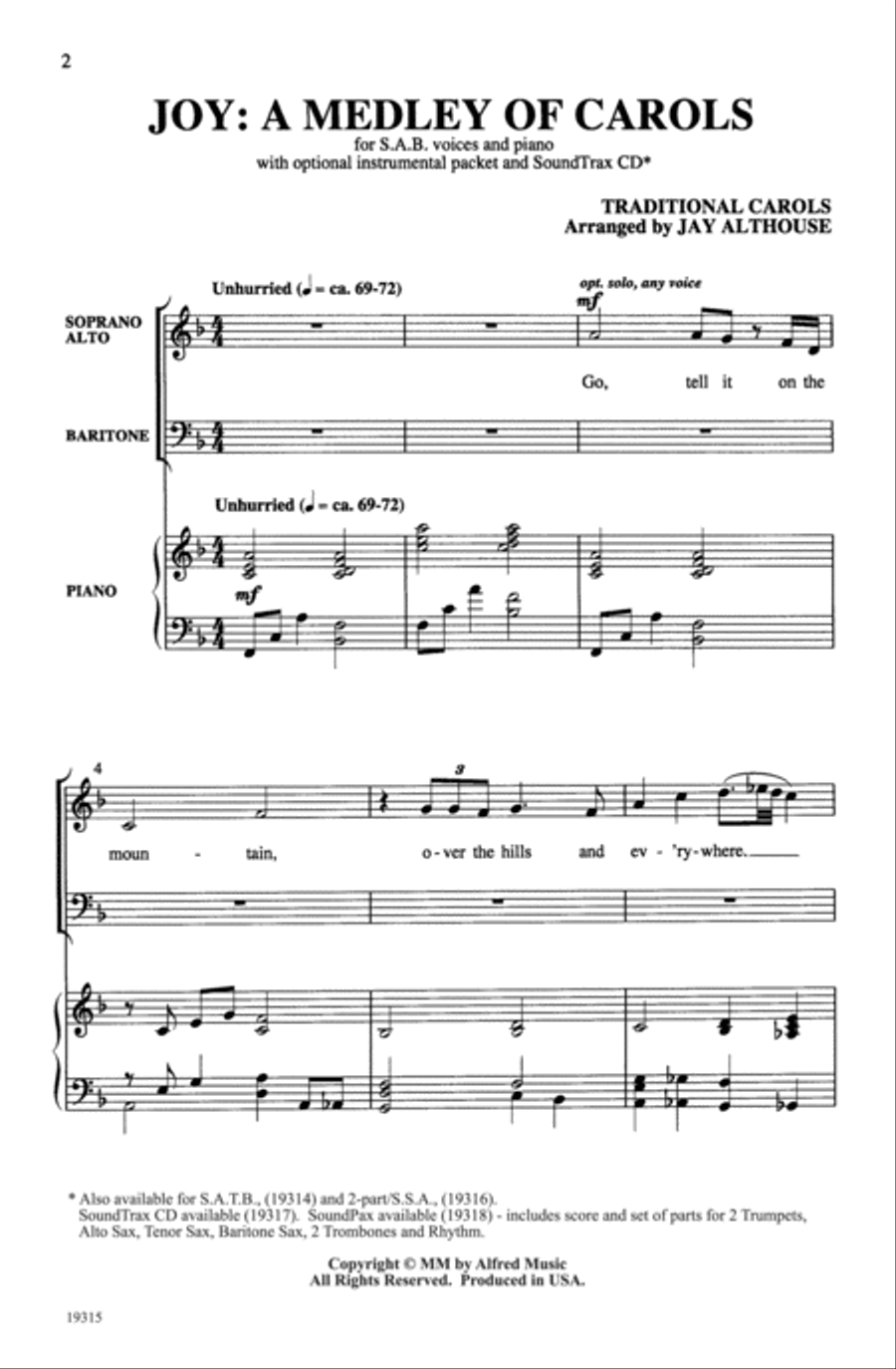 Joy: A Medley of Carols Joy: A Medley of Carols 3-Part scores gallery preview page 17