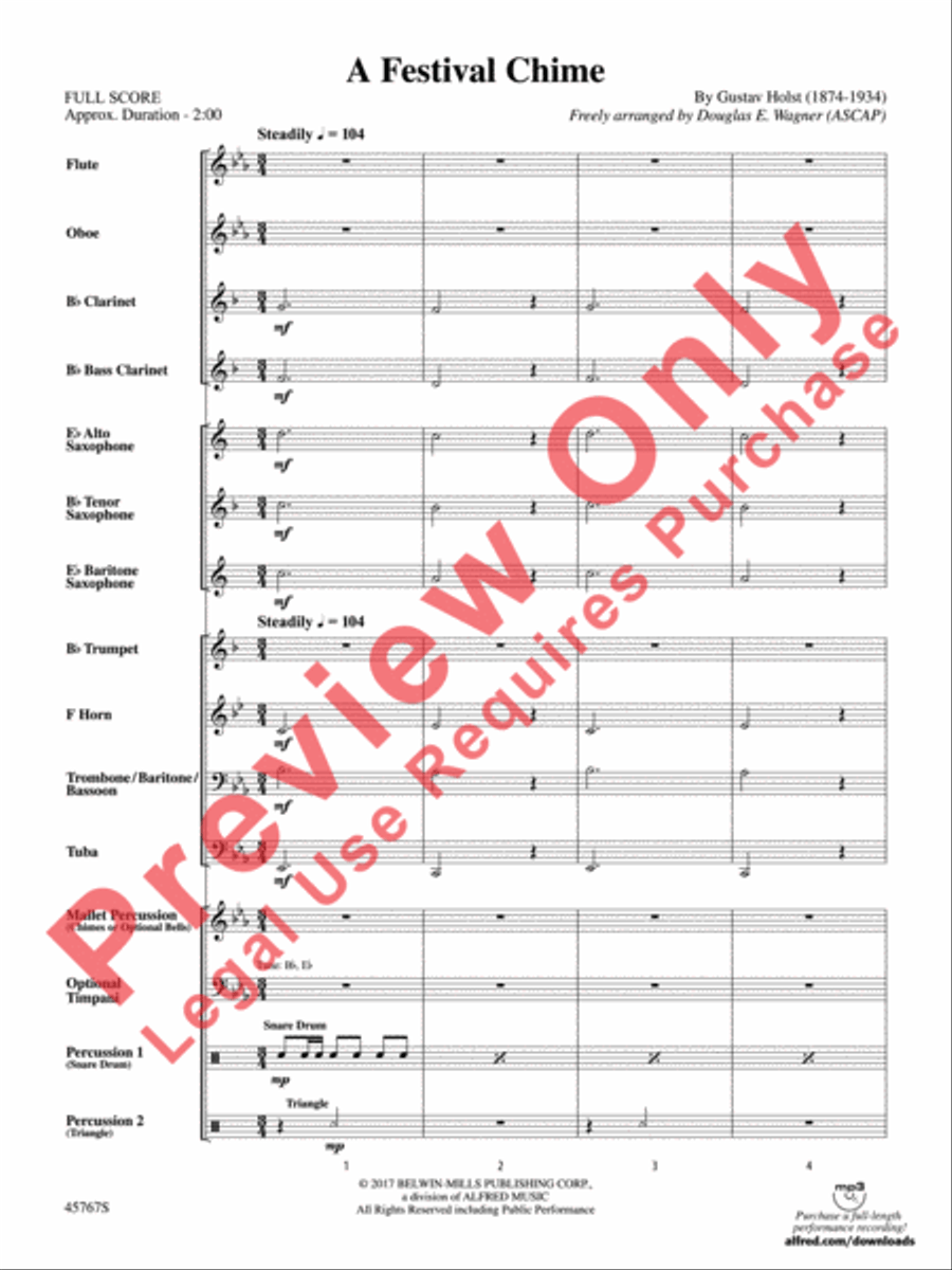 A Festival Chime A Festival Chime Concert Band scores gallery preview page 4