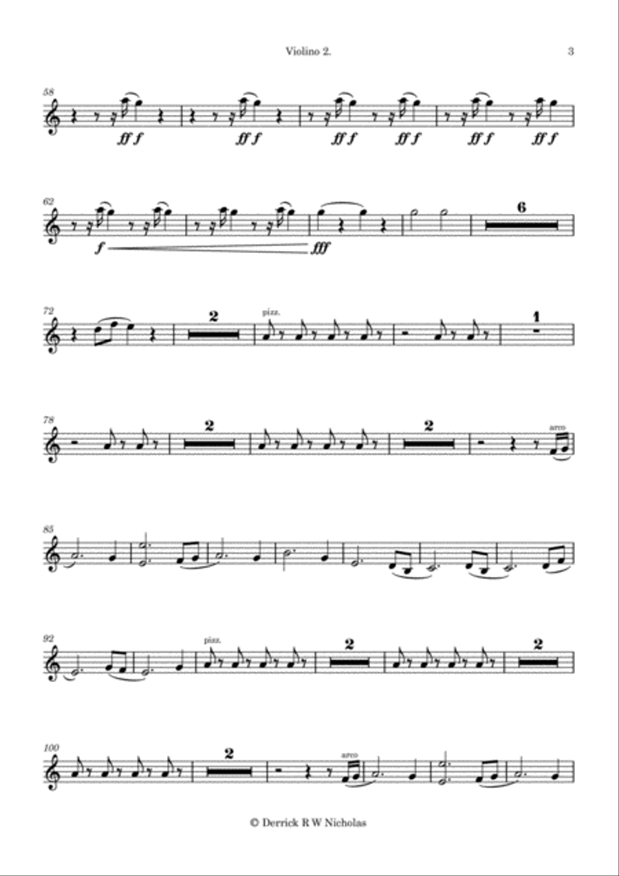 Kettledrum Overture, Opus 2 - Violin II Violin Solo scores gallery preview page 3