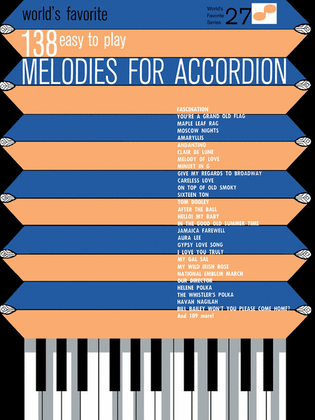 Book cover for 138 Easy to Play Melodies for Accordion