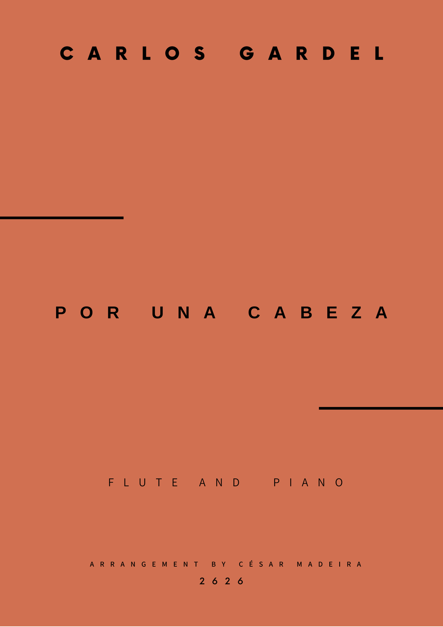 Por Una Cabeza - Flute and Piano - W/Chords (Full Score and Parts) Flute scores gallery preview page 1