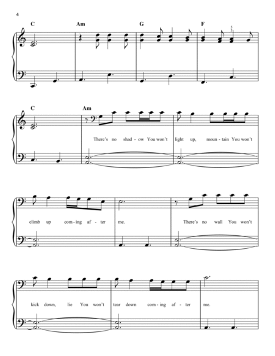 Reckless Love Easy Piano scores gallery preview page 4