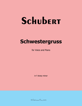 Book cover for Schwestergruss, by Schubert, in f sharp minor