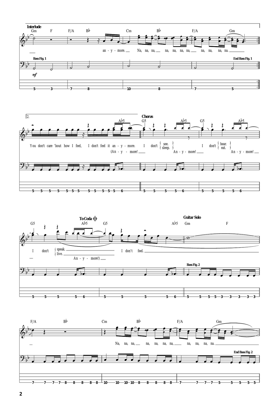 System of a cheap down atwa guitar tab