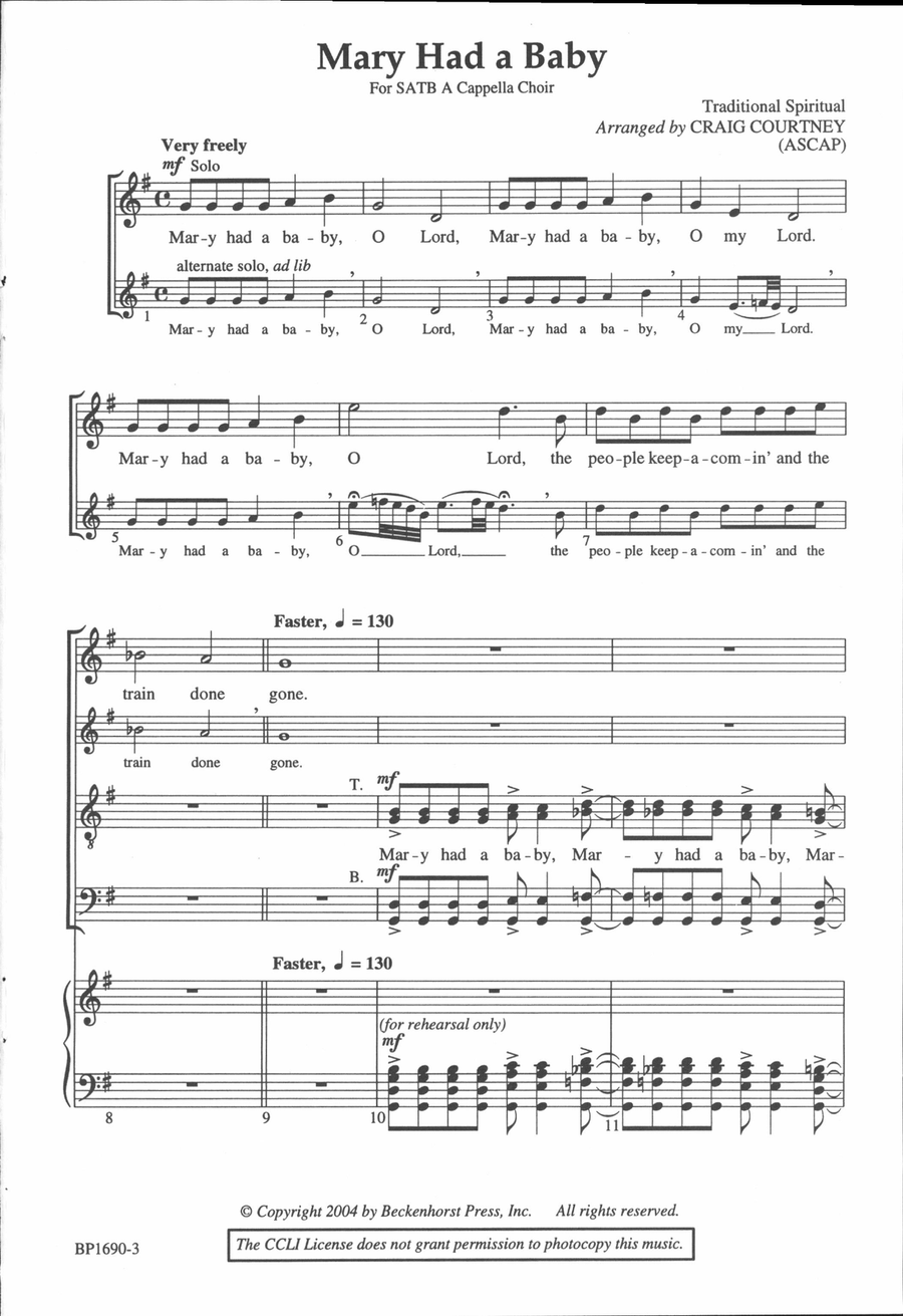 Mary Had a Baby Mary Had a Baby SSAATTBB scores gallery preview page 2