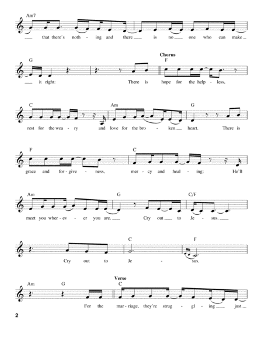 Cry Out To Jesus Voice scores gallery preview page 2