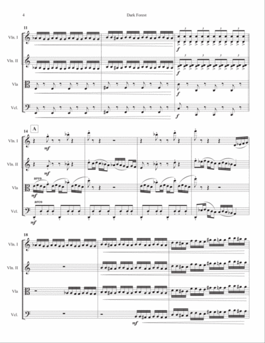 Two Episodes from Dark Forest String Quartet scores gallery preview page 4