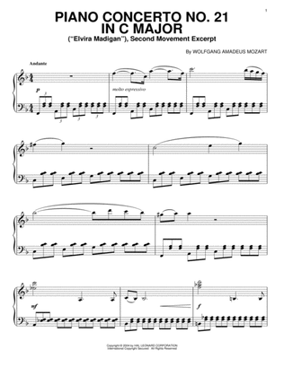 Book cover for Piano Concerto No. 21 in C Major ("Elvira Madigan"), Second Movement Excerpt