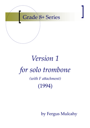 Book cover for Version 1 for solo trombone