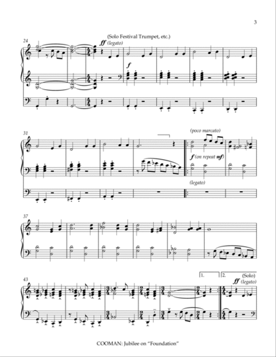 Jubilee on “Foundation” Jubilee on “Foundation” Organ Solo scores gallery preview page 3