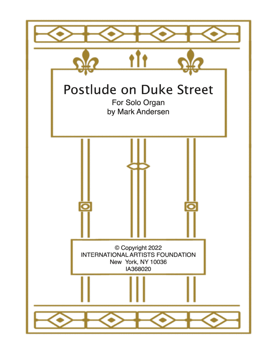 Postlude on Duke Street for Solo Organ Organ Solo scores gallery preview page 1