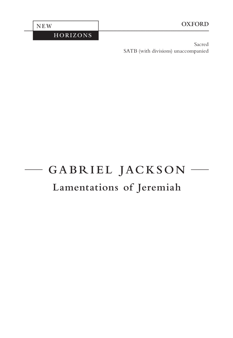 Lamentations of Jeremiah Divisi scores gallery preview page 1