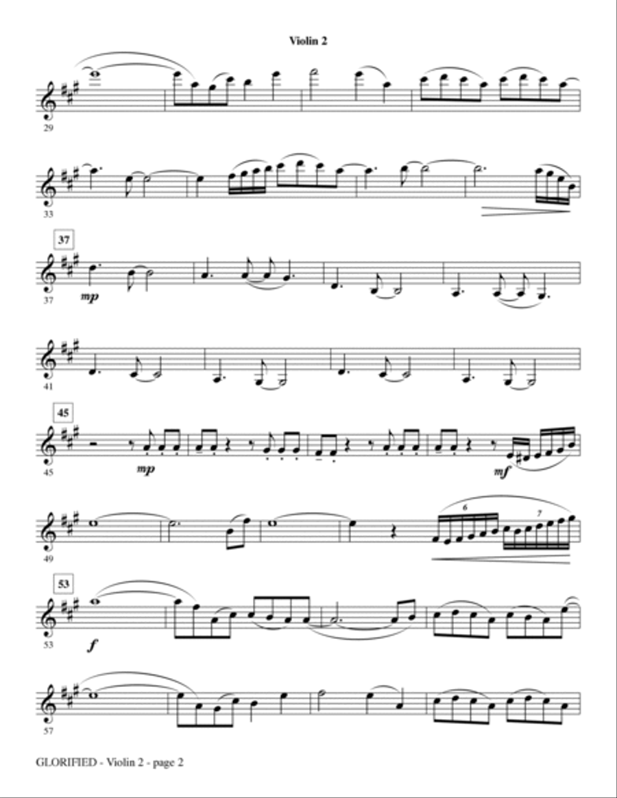 Glorified - Violin 2 Glorified - Violin 2 Choir scores gallery preview page 2