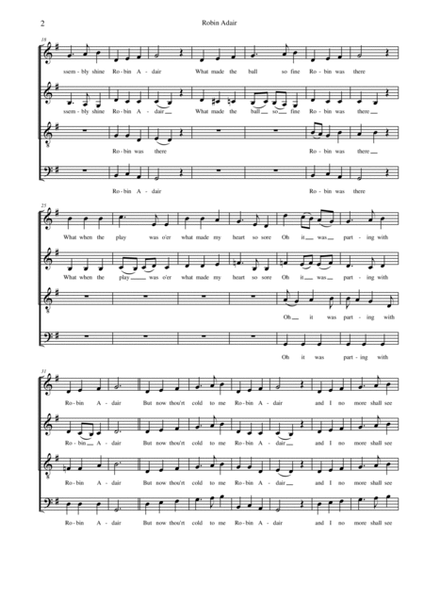 Robin Adair for mixed choir (SATB) image number null