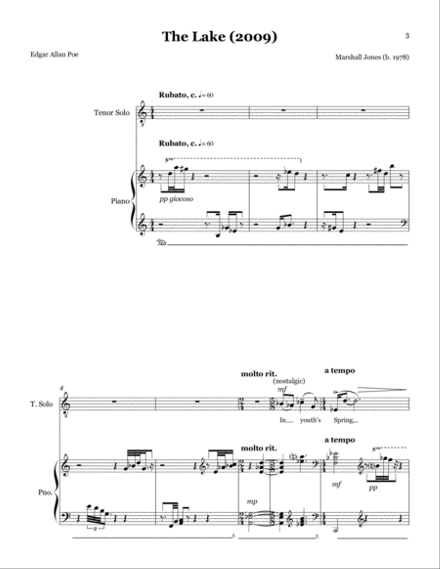 The Lake The Lake Voice scores gallery preview page 3