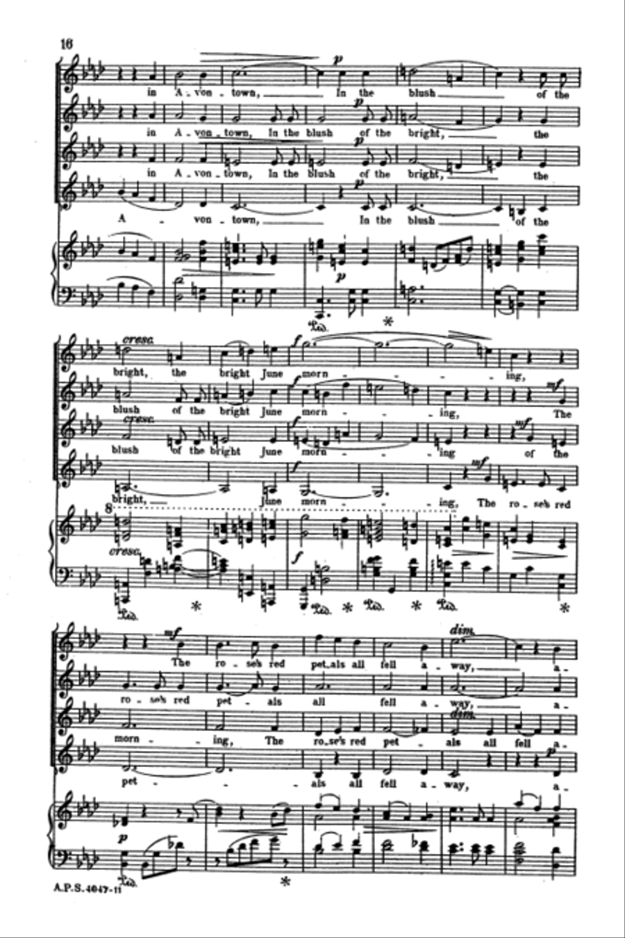 The Rose of Avontown, Op. 30 SSAA scores gallery preview page 16