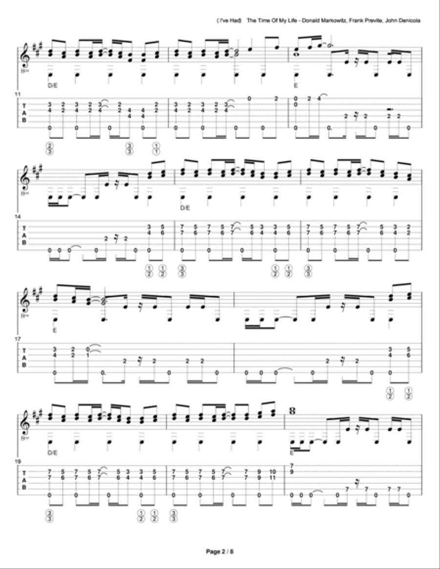(i've Had) The Time Of My Life Guitar Solo scores gallery preview page 2