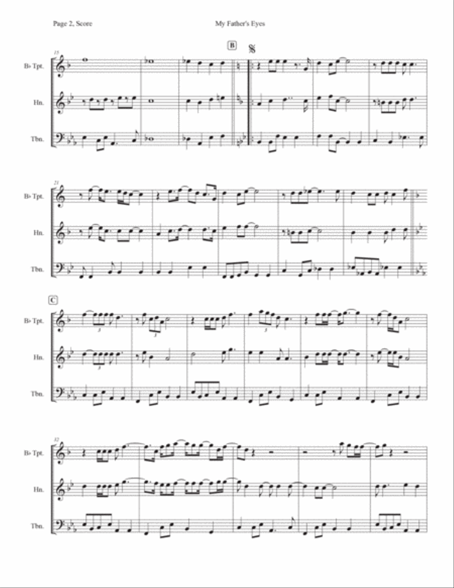 My Father's Eyes Horn scores gallery preview page 2