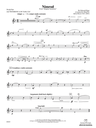 Nimrod (from Elgar's Variations): (wp) 2nd B-flat Trombone T.C.