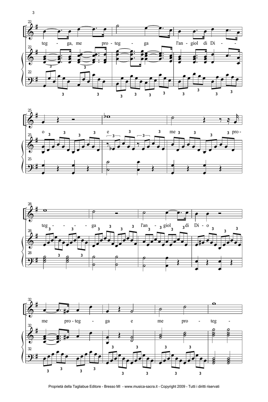LA VERGINE DEGLI ANGELI - Verdi - For Soprano (or any instrument in C) and Organ Soprano Voice scores gallery preview page 3