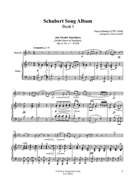 Schubert Song Album I (für Horn und Klavier)