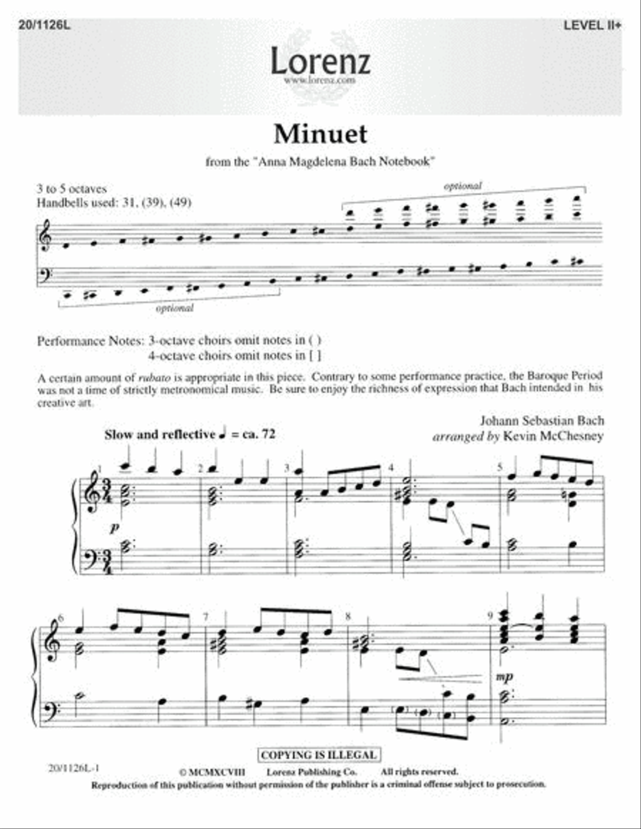 Minuet Minuet 5-Octaves scores gallery preview page 1