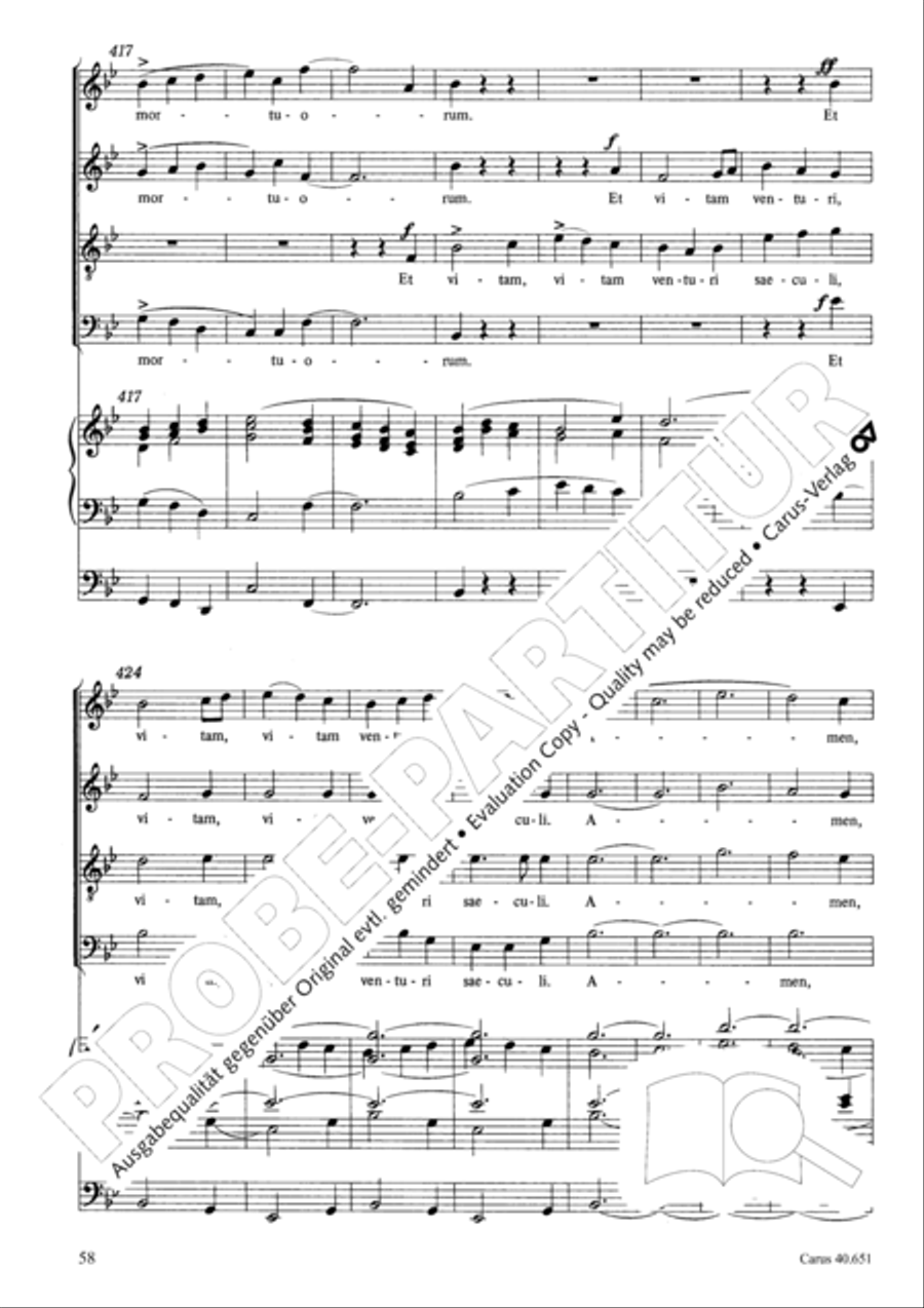Mass in D Major (Missa in D) 4-Part scores gallery preview page 67