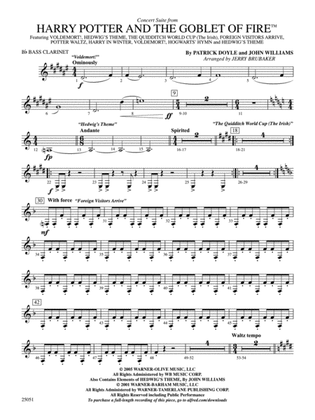 Harry Potter and the Goblet of Fire,™ Concert Suite from: B-flat Bass Clarinet