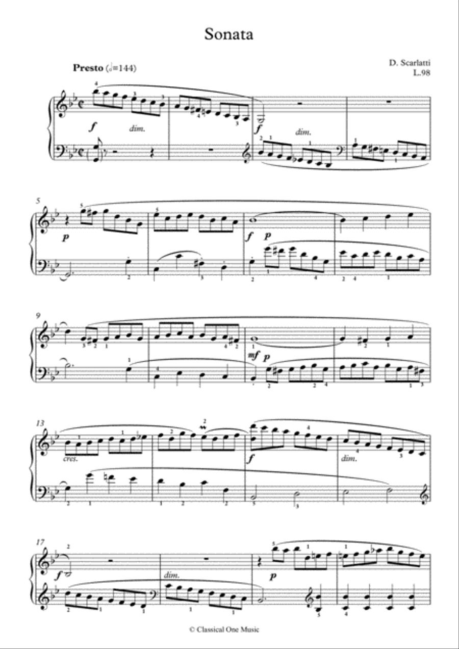 Scarlatti-Sonata in g-minor L.98 K.373(piano) Scarlatti-Sonata in g-minor L.98 K.373(piano) Piano Solo scores gallery preview page 2
