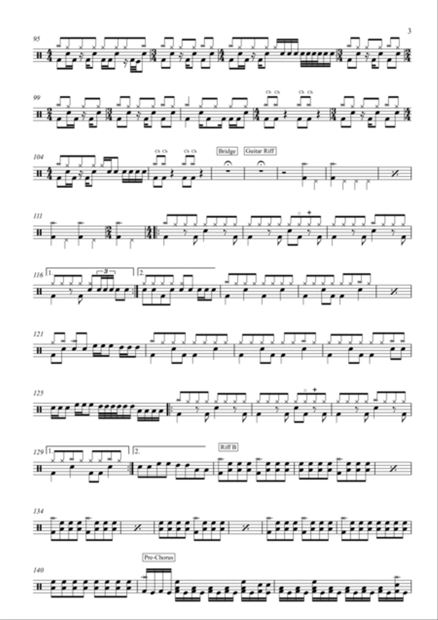 Master Of Puppets Master Of Puppets Drum Set scores gallery preview page 3