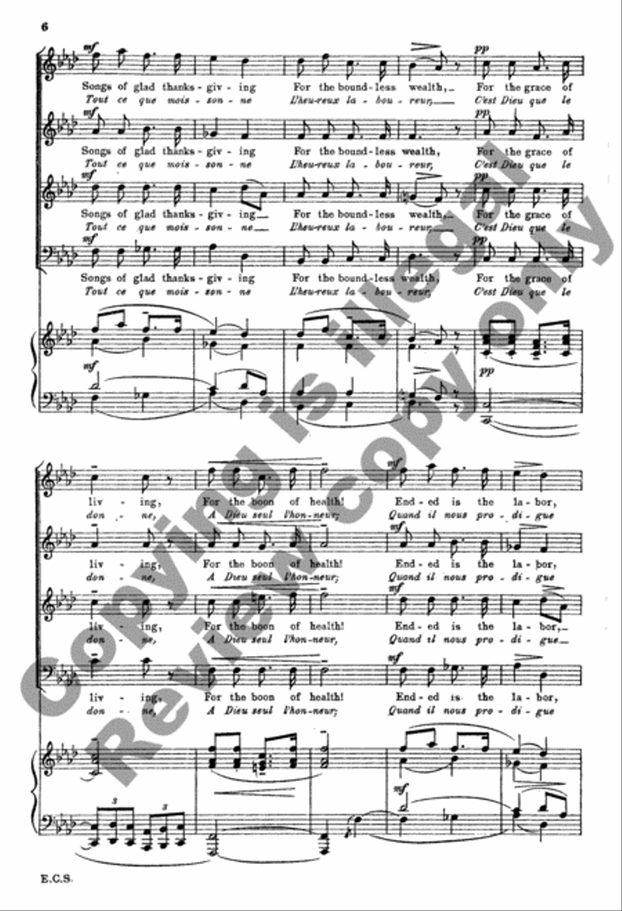 Ruth: Chorus of Harvesters (Tout ce que moissonne; All Fruits) 4-Part scores gallery preview page 6