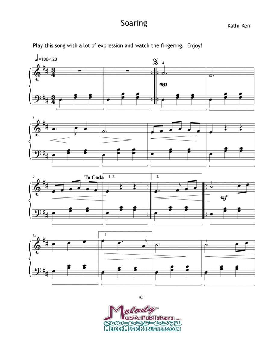 Soaring Piano Solo scores gallery preview page 1
