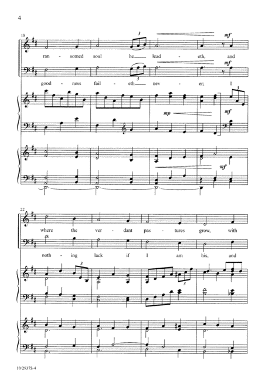 The King of Love My Shepherd Is 4-Part scores gallery preview page 4