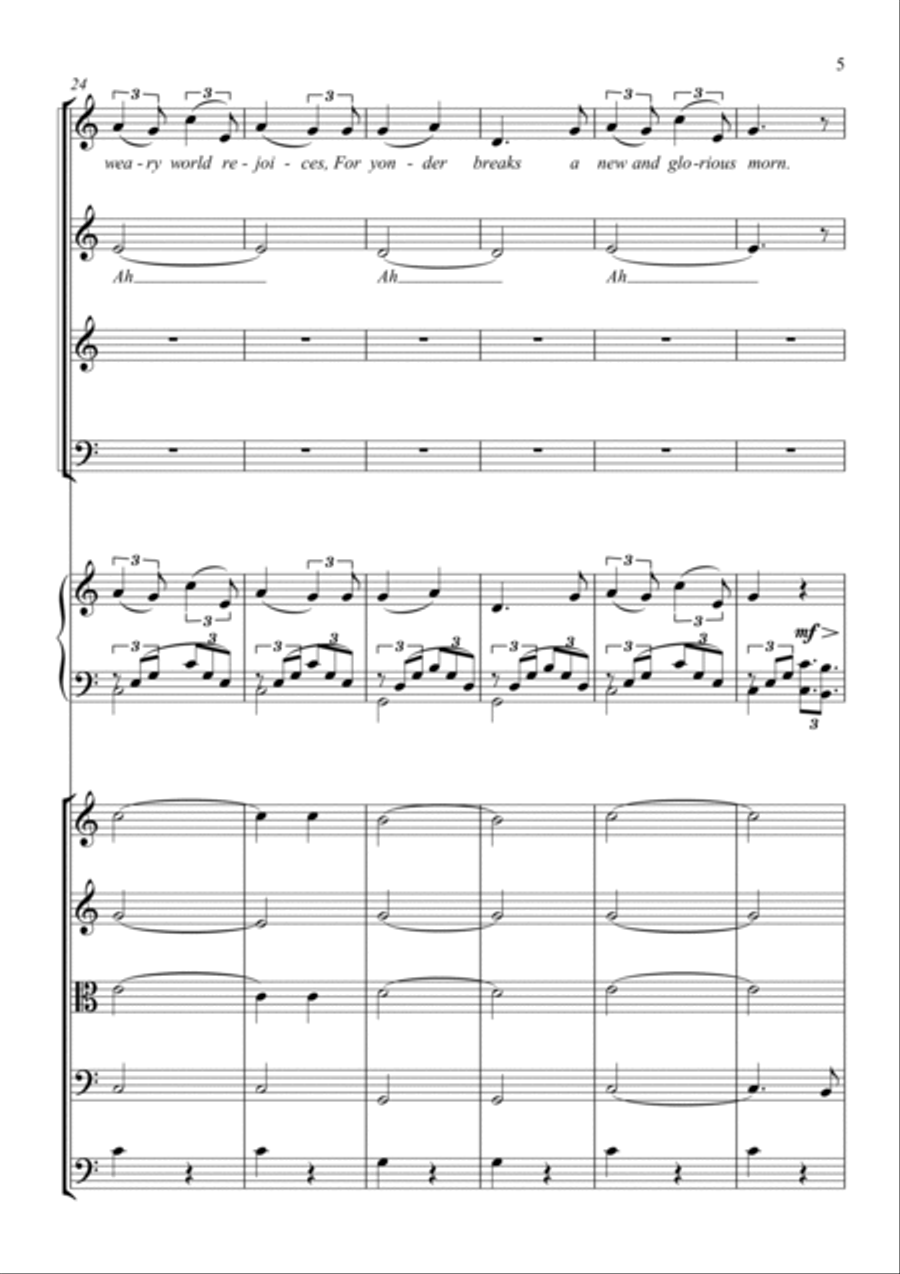 O Holy Night for SATB Piano and String orchestra 4-Part scores gallery preview page 6